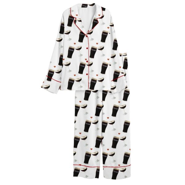 Guinness And Espresso Martini Satin Pajama Set