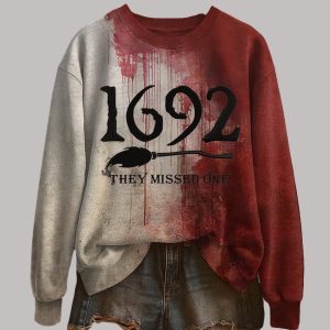 Halloween 1692 They Missed One Printed Crewneck Sweatshirt