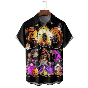 Halloween Boo Gnome Pumpkin Hawaiian Shirt