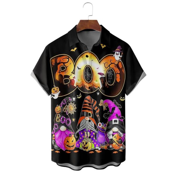 Halloween Boo Gnome Pumpkin Hawaiian Shirt