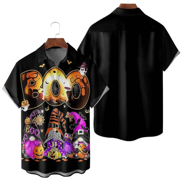Halloween Boo Gnome Pumpkin Hawaiian Shirt