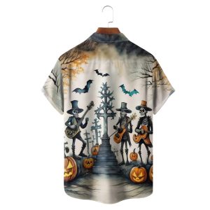 Halloween Skeleton Band Hawaiian Shirt