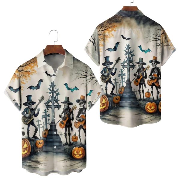 Halloween Skeleton Band Hawaiian Shirt