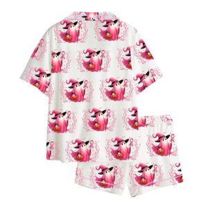 In October We Wear Pink Breast Cancer Awareness Satin Pajama Set