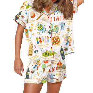 Italian Vacation Satin Pajama Set 3 Italian Vacation Satin Pajama Set