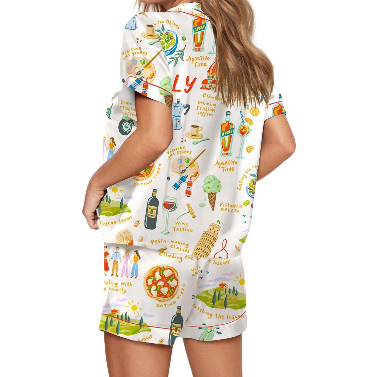 Italian Vacation Satin Pajama Set Italian Vacation Satin Pajama Set