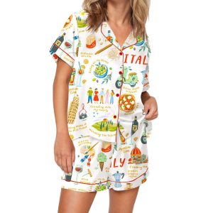 Italian Vacation Satin Pajama Set