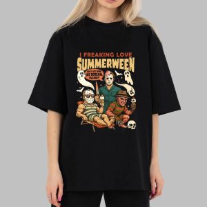 Jason Voorhees Michael Myers Freddy Krueger I Freaking Love Summerween Shirt