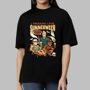 Jason Voorhees Michael Myers Freddy Krueger I Freaking Love Summerween Shirt