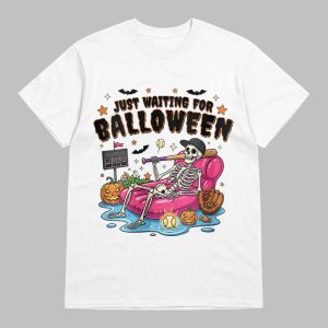 Just Waiting For Balloween Baseball Halloween T Shirt
