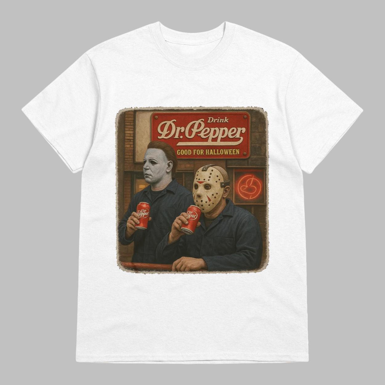 Michael Myers Jason Voorhees Drink Dr Pepper Good For Halloween Shirt Michael Myers Jason Voorhees Drink Dr Pepper Good For Halloween Shirt