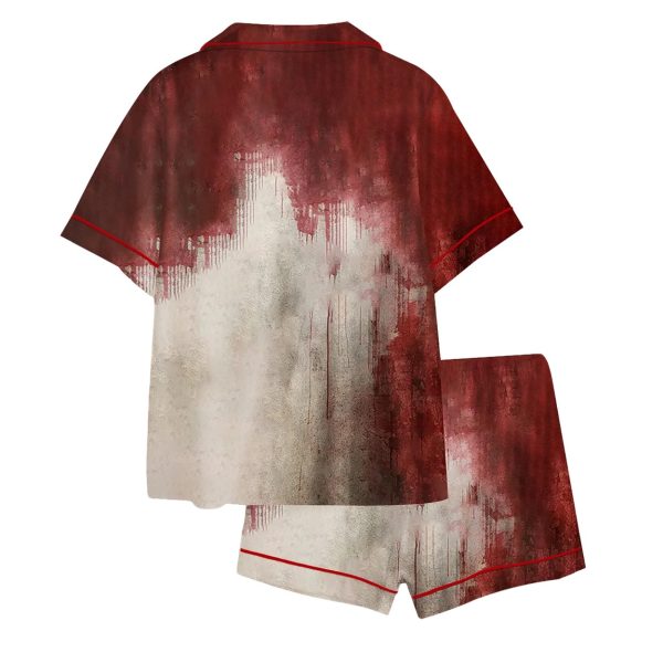 Problem Solved Bloody Horror Halloween Satin Pajama Set