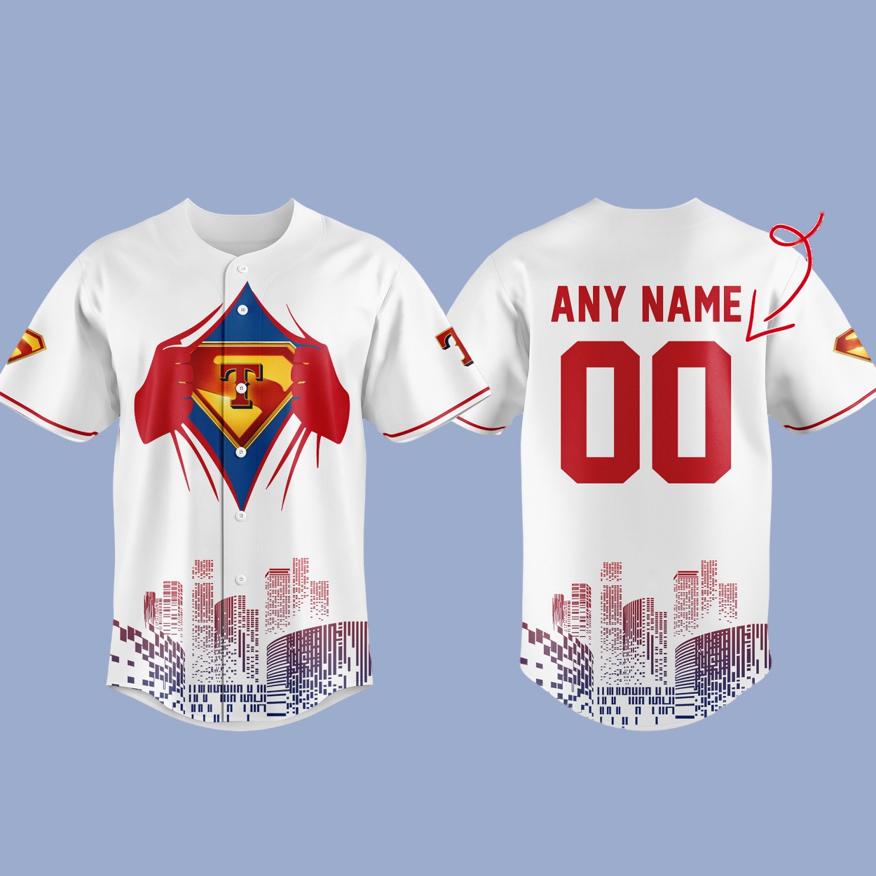Rangers x Superman Night 2025 Baseball Jersey Rangers x Superman Night 2025 Baseball Jersey