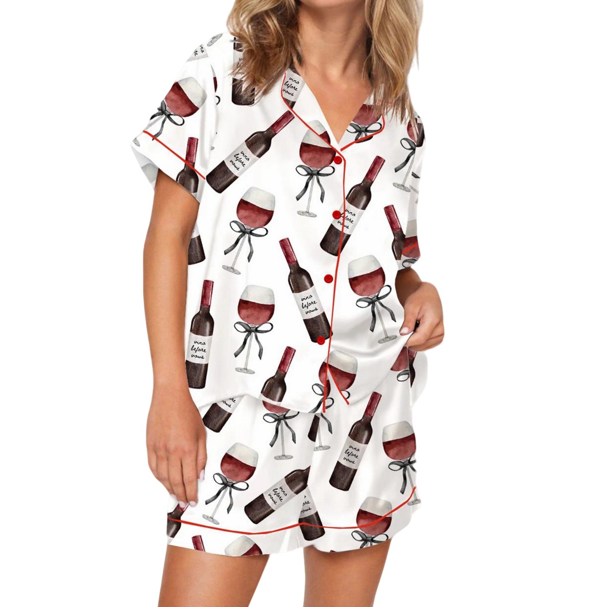 Red Wine Satin Pajama Set Red Wine Satin Pajama Set