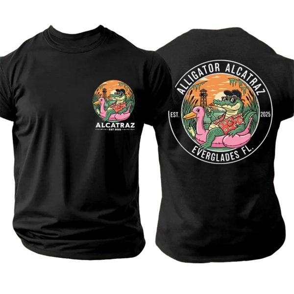 Retro Alligator Alcatraz Funny Florida Everglades Dark Humor Shirt