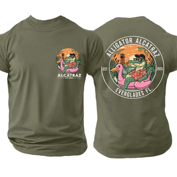 Retro Alligator Alcatraz Funny Florida Everglades Dark Humor Shirt