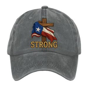 Retro Texas Strong Faith Cross Print Baseball Cap