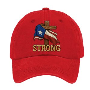 Retro Texas Strong Faith Cross Print Baseball Cap