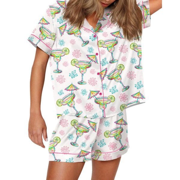 Salty Margarita Watercolor Satin Pajama Set
