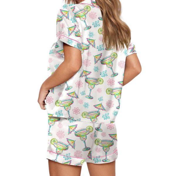 Salty Margarita Watercolor Satin Pajama Set