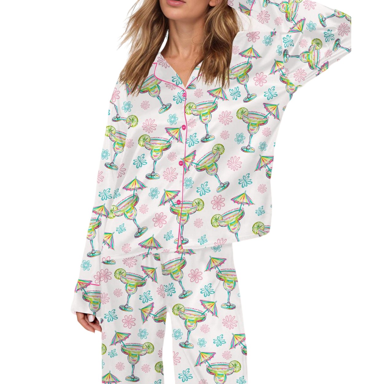 Salty Margarita Watercolor Satin Pajama Set Salty Margarita Watercolor Satin Pajama Set