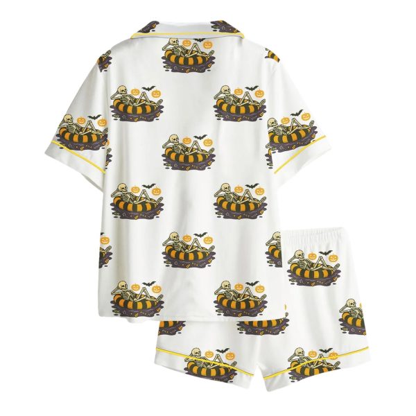 Spooky Skeleton Summer Halloween Pajama Set