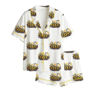 Spooky Skeleton Summer Halloween Pajama Set