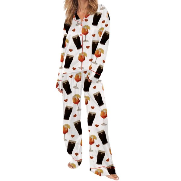 Stout And Aperol Spritz Satin Pajama Set