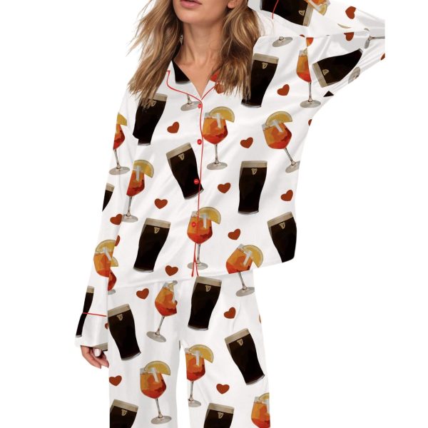Stout And Aperol Spritz Satin Pajama Set