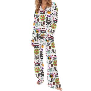 Summerween Halloween Spooky Satin Pajama Set