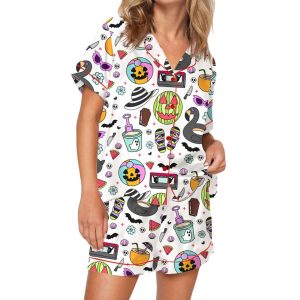 Summerween Halloween Spooky Satin Pajama Set