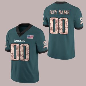 The 2025 Eagles x Military Day Football Green Jersey