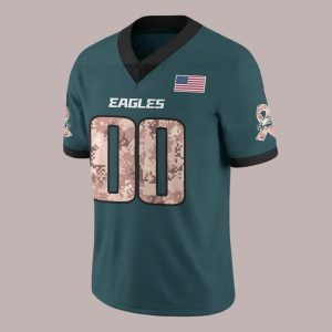 The 2025 Eagles x Military Day Football Green Jersey