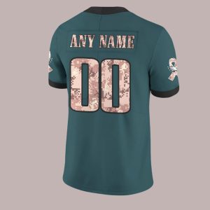 The 2025 Eagles x Military Day Football Green Jersey
