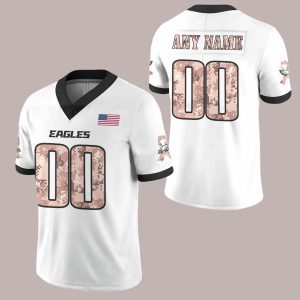 The 2025 Eagles x Military Day Football White Jersey