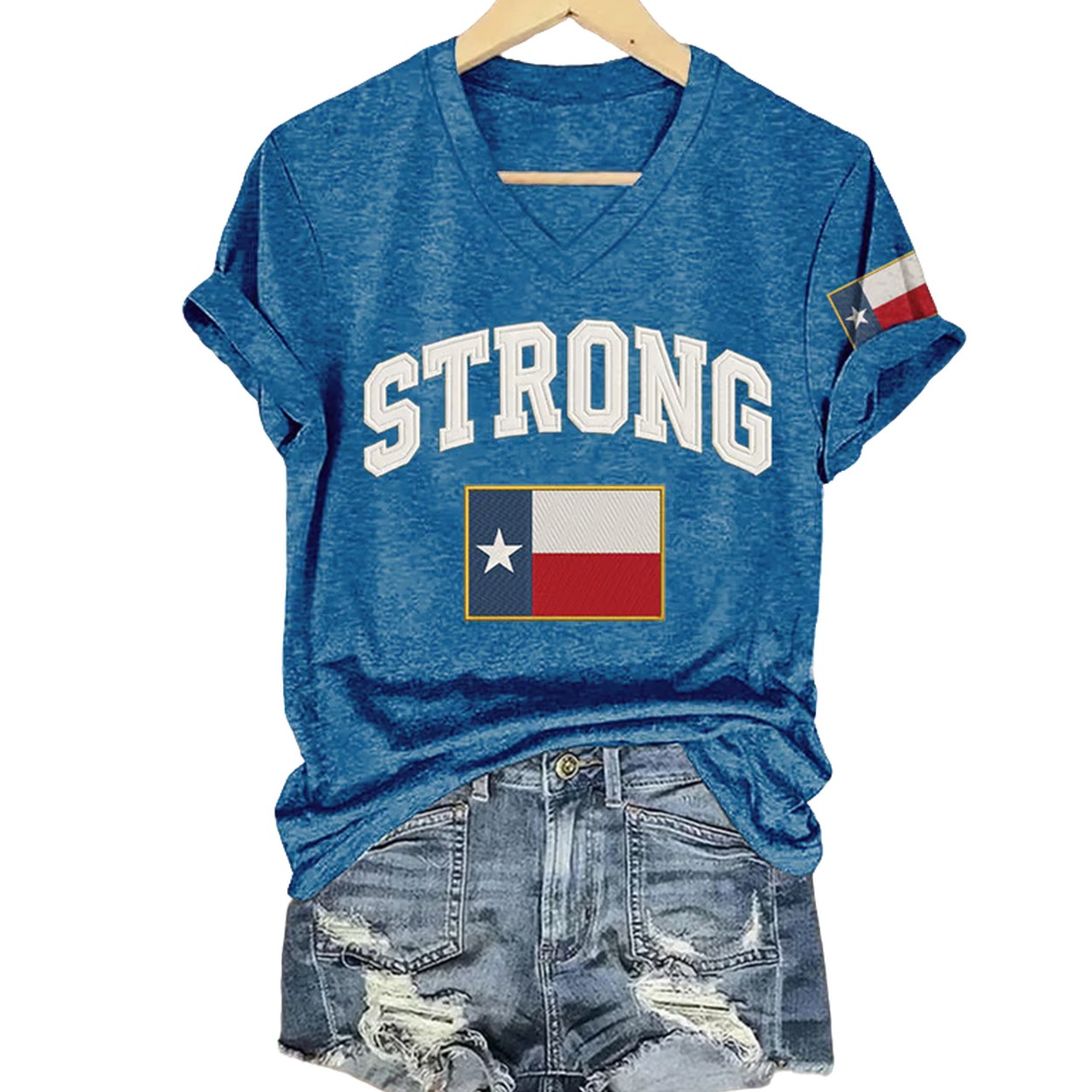 V Neck Retro Pray For Texas Texas Strong Print T Shirt V Neck Retro Pray For Texas Texas Strong Print T Shirt