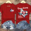 V-Neck Retro Texas Strong Rising Through The Flood Love Heart Print T-Shirt