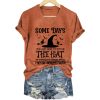 Women’s Some Days You Just Have To Put On The Hat Print V Neck T-shirt
