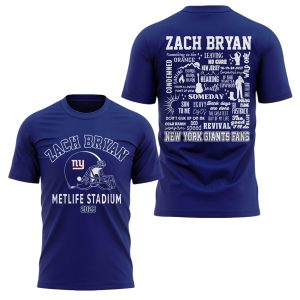 Zach Bryan x NY Giants T shirt 2025