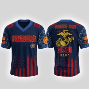 2025 GB Packers USMC 250th Birthday Celebration Jersey