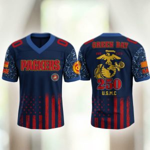 2025 GB Packers USMC 250th Birthday Celebration Jersey