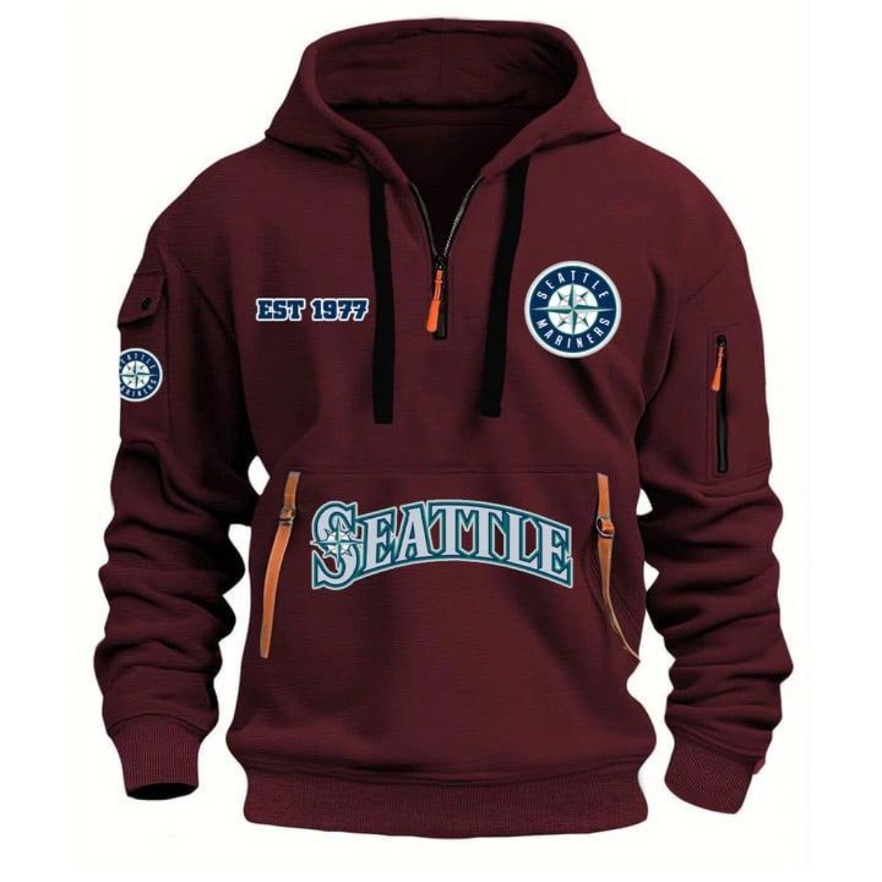 2025 Mariners EST 1977 Quarter Zip Hoodie 2025 Mariners EST 1977 Quarter Zip Hoodie