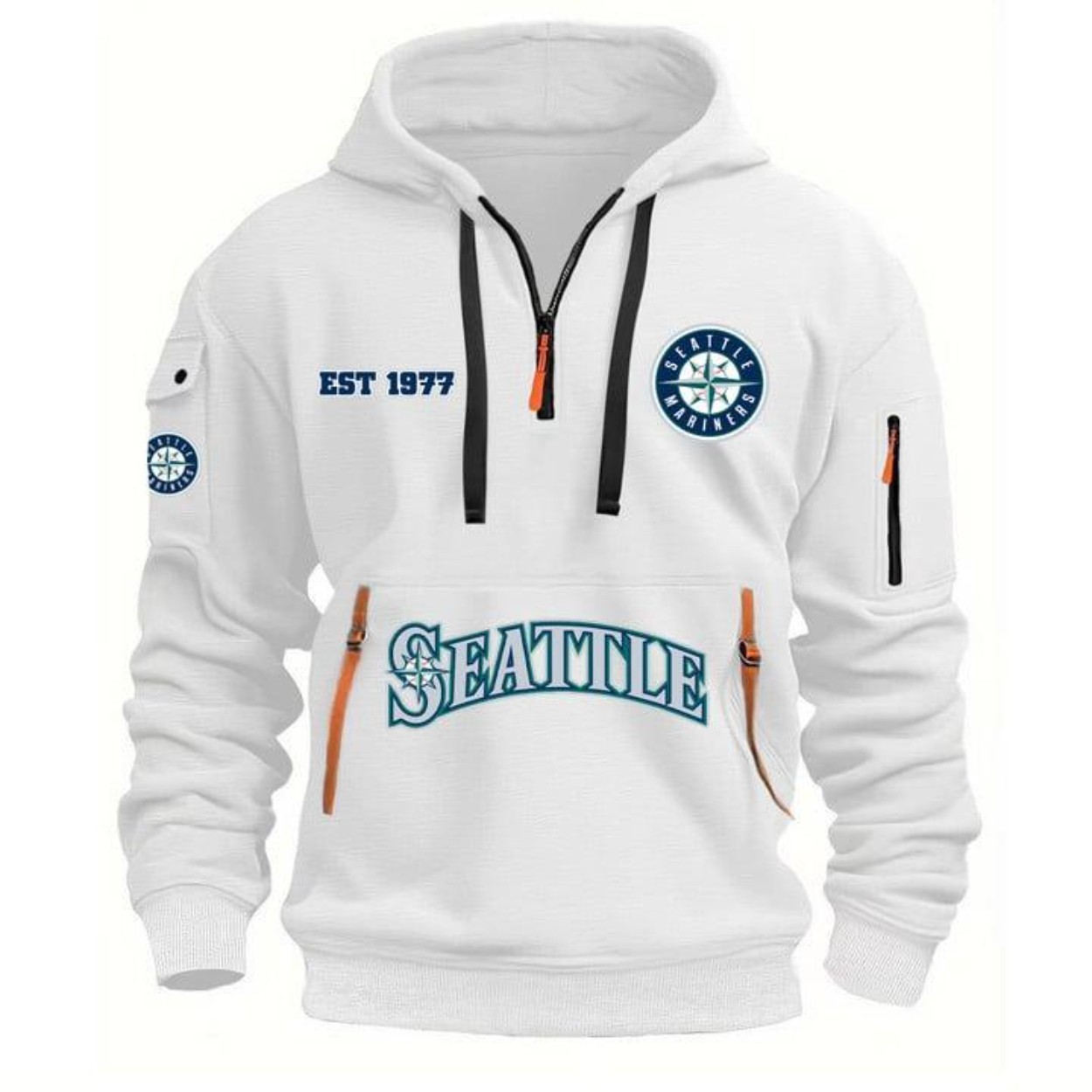 2025 Mariners EST 1977 Quater Zip Hoodie 2025 Mariners EST 1977 Quater Zip Hoodie