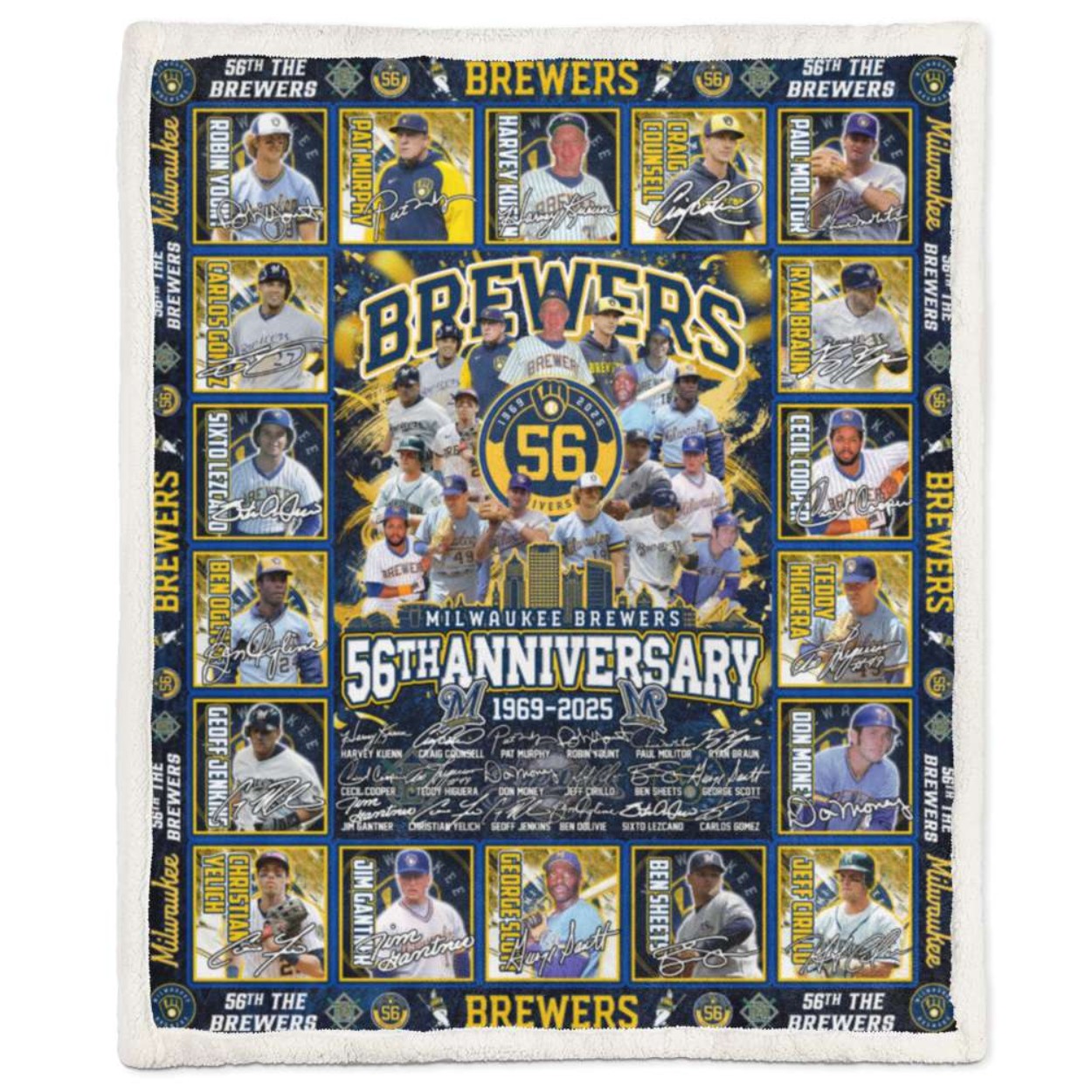 Brewers 56th Anniversary 1969 2025 Blanket Brewers 56th Anniversary 1969 2025 Blanket