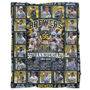 Brewers 56th Anniversary 1969-2025 Blanket 2 Brewers 56th Anniversary 1969 2025 Blanket