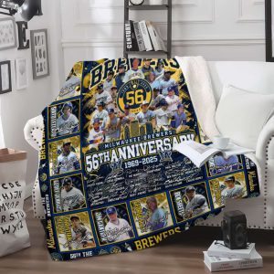 Brewers 56th Anniversary 1969-2025 Blanket 1 Brewers 56th Anniversary 1969 2025 Blanket