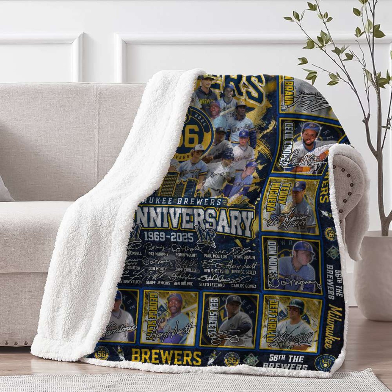 Brewers 56th Anniversary 1969-2025 Blanket Brewers 56th Anniversary 1969-2025 Blanket
