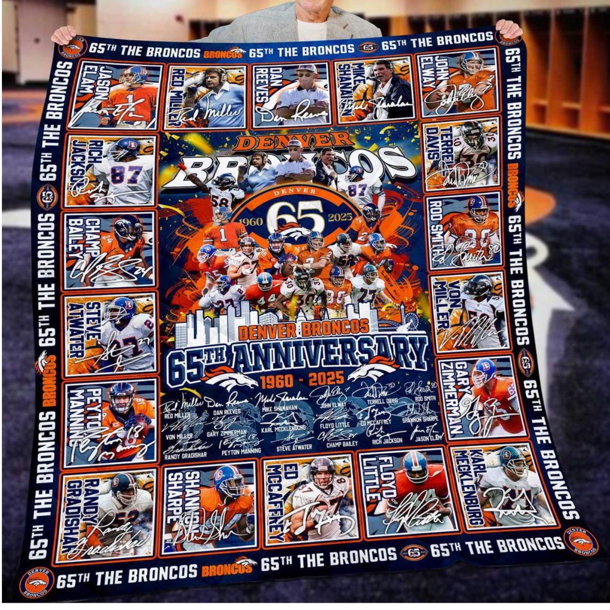Broncos 65th Anniversary 1960 2025 Special Blanket Broncos 65th Anniversary 1960 2025 Special Blanket