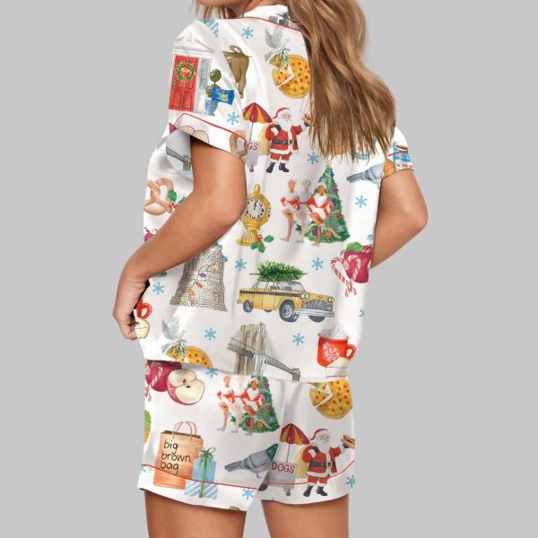 Christmas In New York Silky Satin Pajama Set