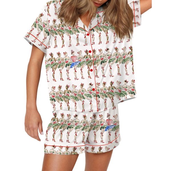 Christmas Radio City Rockette Silky Satin Pajama Set